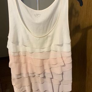 RUFFLED, DRESSY LOFT TANK